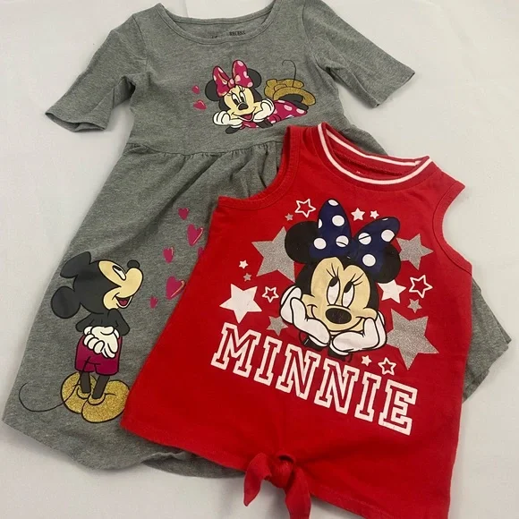 Disney | Dresses | Jersey Cotton Minnie Mouse Dress And Shirt Size 5t  Bundle | Poshmark